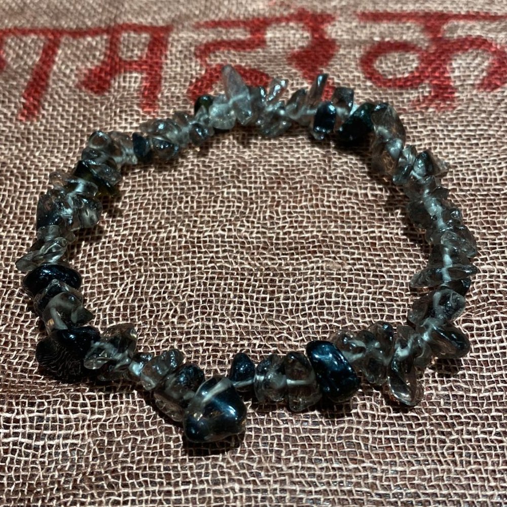 Smoky Quartz Chips Stretch Bracelet